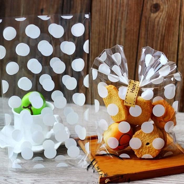 Sac Sachet Bonbon Sac Plastique Transparent Sachet Biscuit 100pcs Sac OPP 15 X 20 Cm Avec 100 Merci Étiquettes Et Liens Pour 814 - Maison