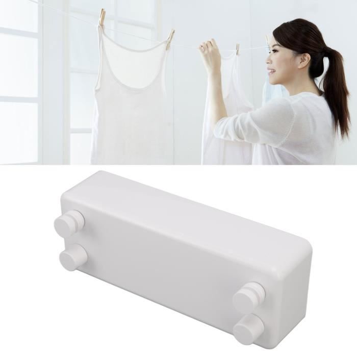 Corde à Linge Rétractable 5,1 M - Acier Inoxydable 304 - Capacité 20 Kg - Murale