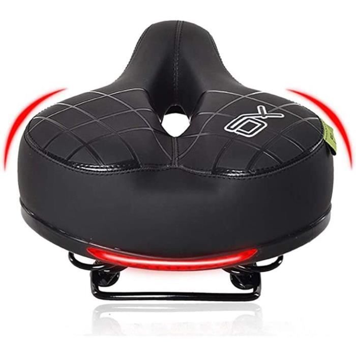 Selle de vélo vintage noire pour homme et femme, confortable, siège de vélo en cuir, siège de vélo rétro rivet ressorts coussin composants de vélo