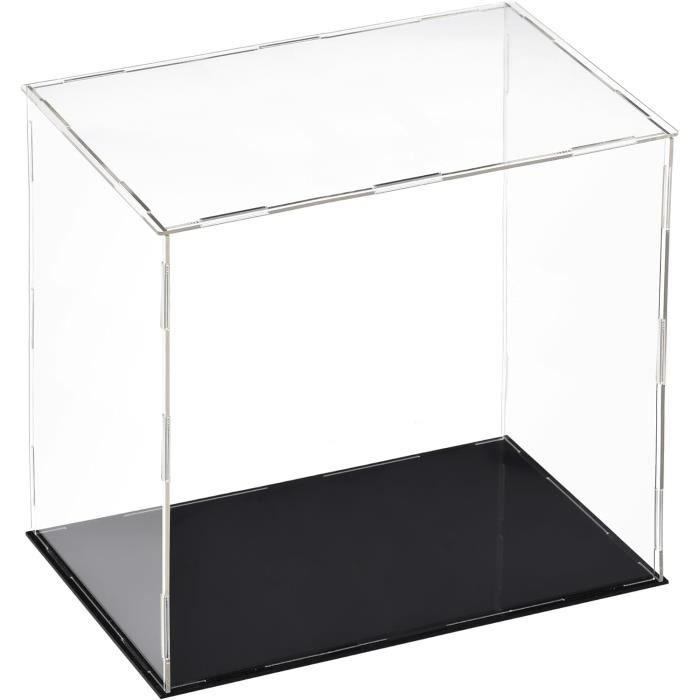 Vitrine Acrylique Transparente 36x16x21 Cm – Étanche à La Poussière, Avec Emplacement Pour Cartes, Protection