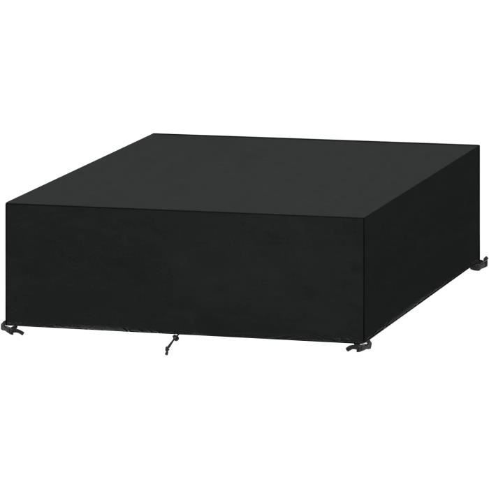 Bache Salon De Jardin 130×130×74cm, Housse Table De Jardin, Housse De Protection Salon De Jardin, Protection Extérieure Résistante Imperméable De Meubles 420D Oxford