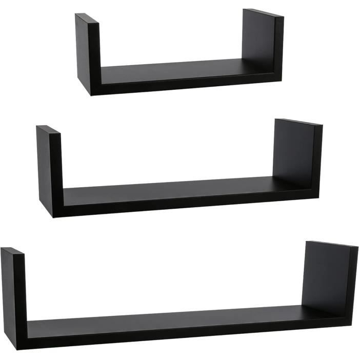 Lot De 3 Étagères Flottantes Murales Hansel Home Chêne - Fixation Invisible 22/32/42 Cm Moderne