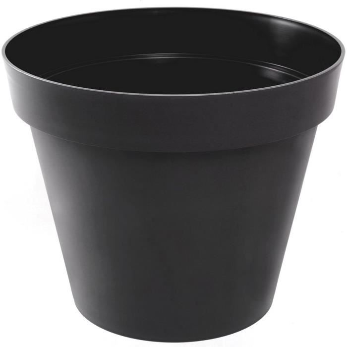 Vaso Alto Quadrato Toscane EDA Plastiques – Polipropilene 39x39x65 Cm, 62 Litri, Grigio Antracite, Resistente UV, Prodotto In Francia