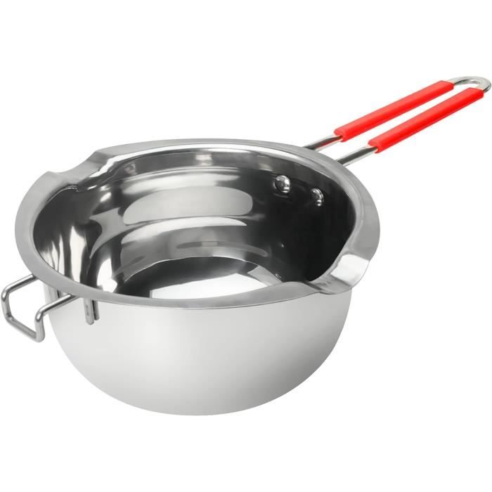 Bol Bain-Marie 600ml Inox 304 - Pour Chocolat, Beurre Et Lait - Fond Plat Et Bec Verseur