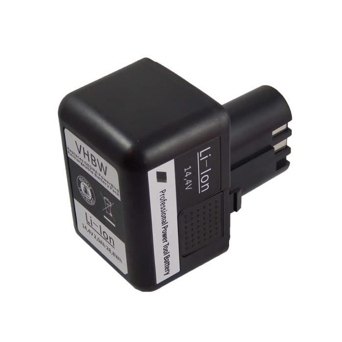 Vhbw 1x Batterie compatible avec Würth ANG 14, ANG 310 outil électrique, outil de pose pour rivets aveugles (2000 mAh, Li-ion, 14,4