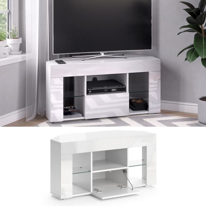 vicco meuble tv denver, blanc haute brillance, 100 x 50 cm