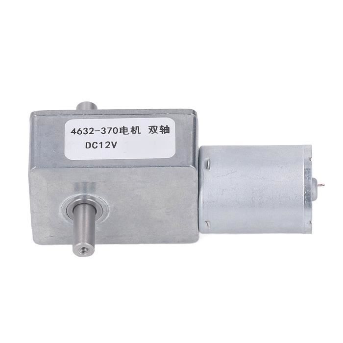 Yosoo Double Shaft Gear Motor – 12V, Self-Locking, CW/CCW, Aluminum Alloy With Brass Coil, 90 RPM, 65:1 Ratio
