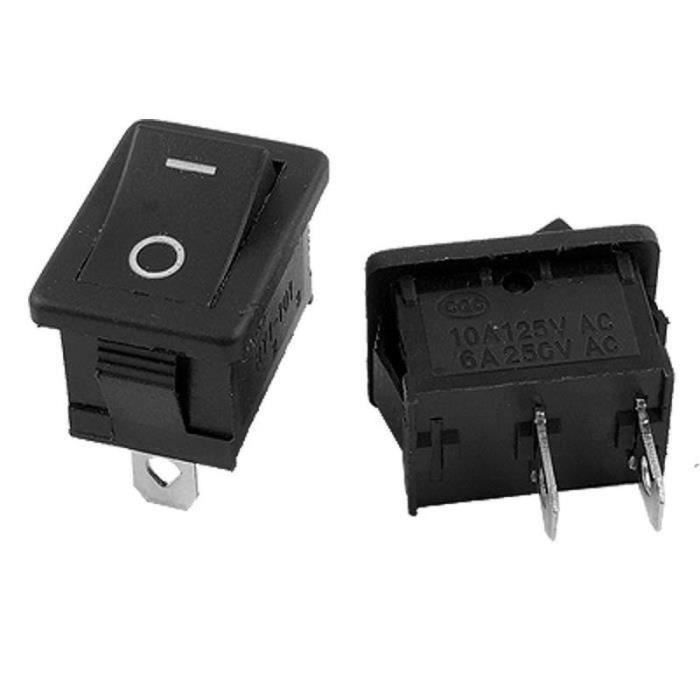 Lot De 10 Interrupteurs à Bascule Ronds 3 Broches SPDT - AC250V/10A, Pour Bateau, Neufs Uxcell