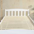 H.J WEDOO Structure de Lit Simple en Bois avec Sommier 90 x 190 cm-Blanc + Lot de 2 tiroirs de lit de rangement à roulette - Blanc-1