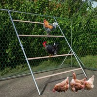 HENGMEI Grand Perchoir Pour Poules 140x105cm - Échelle De Poulailler, Tour D'Escalade Pour Volailles