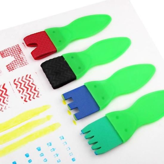 Lurrose Lot De 15 Pinceaux éponge Pour Peinture En Plastique