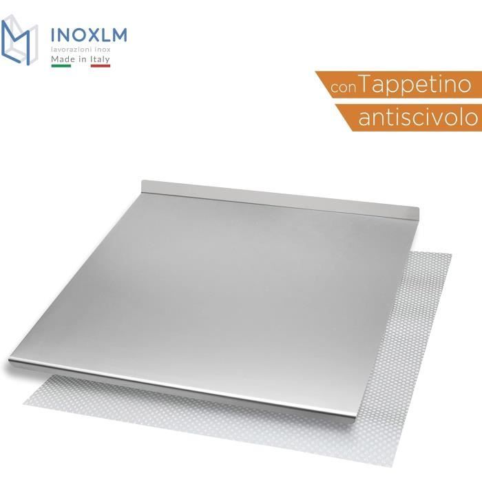 INOXLM Plaque Inox Cuisine 60x50cm en acier Inoxydable, Planche a
