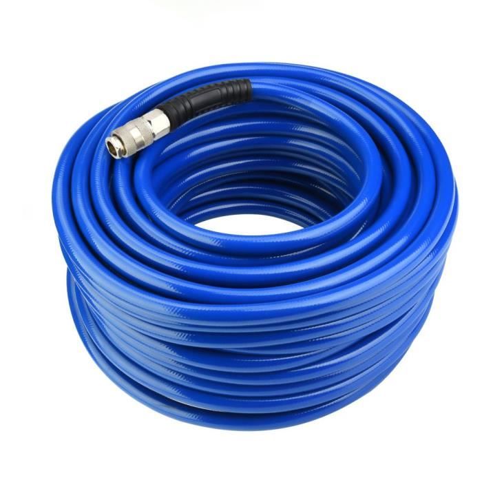 30M Tuyau d'air comprimé pour compresseur en PVC pneumatique bleu flexible  avec raccord rapide - Cdiscount Bricolage