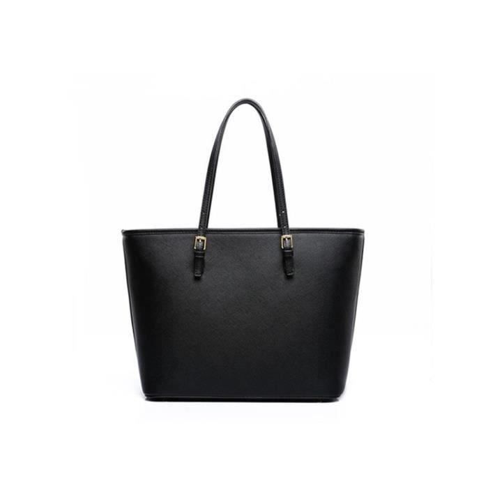 Sac Cabas Femmes Lyceenne Marque Modele Noir Cuir Femme Cdiscount Bagagerie Maroquinerie