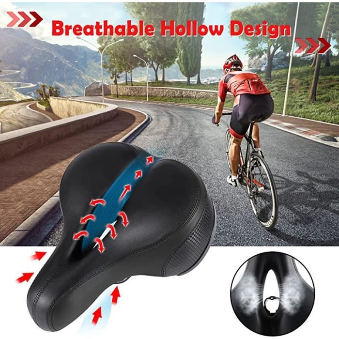 Selle Velo Confort Plus Grande 25 19cm AZWIX Antichoc Design Creux Respirant Noir Cdiscount Sport