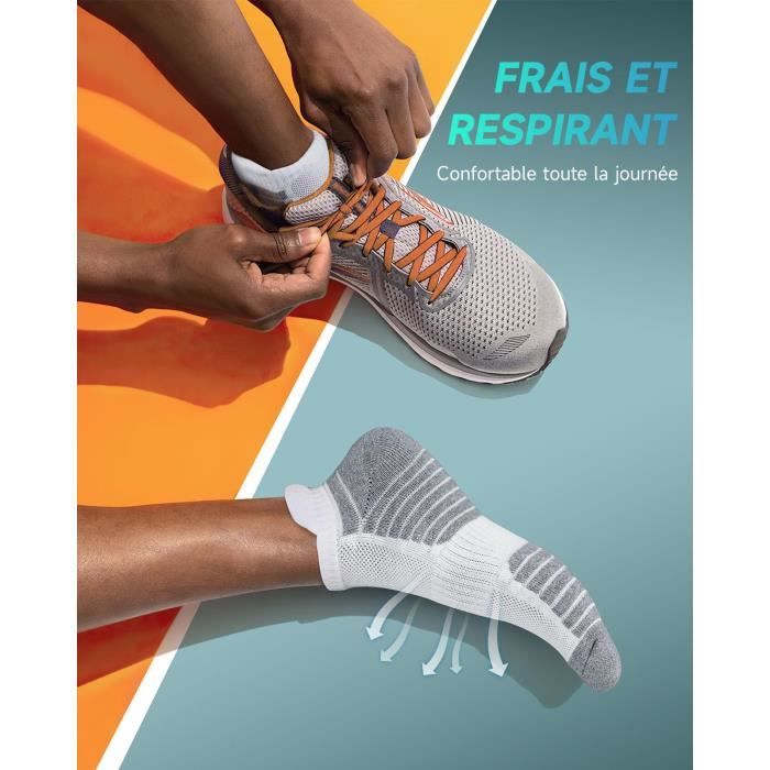 3 Paires Chaussettes Sport ZZLLKQ - Coton Respirant Pour Running, Randonnée, Taille 37-46