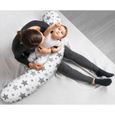 Amilian coussin d'allaitement, coussin de positionnement latéral, idéal pour la grossesse et les petits bébés, Gris étoile filante-2