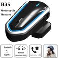 Couleur bleue  Kit Audio Étanche B35 Pour Moto, Kit Mains-Libres, Communicur de Casque Bluetooth, Accessoires-2