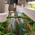 Autocollants de sol auto-adhésifs 3D Fonds d'écran de forêt tridimensionnelle Salon Salle de bain PVC imperméable antidérapant, 350-2