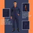 YONGHS Salopette de Travail Homme Combinaison avec Multi Poches Zippé Vêtements de Travail Mécaniciens S-4XL Bleu marine-2