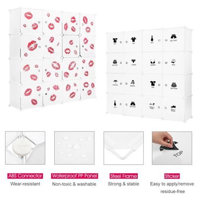 MENGDA Armoire à 12 Cubes En Plastique 105 X 140 X 35 Cm Rangement Chambre Adultes Pour