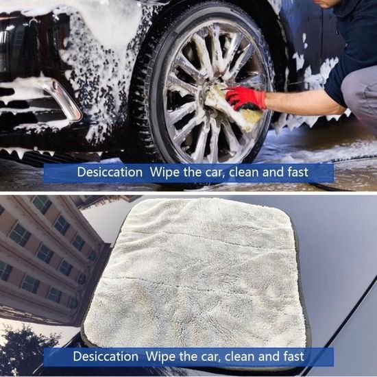 Lavage de voiture épais brossé chiffon propre serviette microfibre