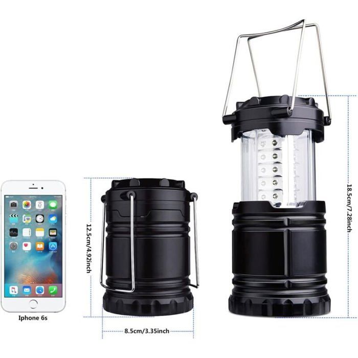 Lot De 2 Lampes Camping LED Diealles – Ultra Lumineuses, Rétractables, Piles AAA, Pour Randonnée, Jardin, Urgence, Pêche