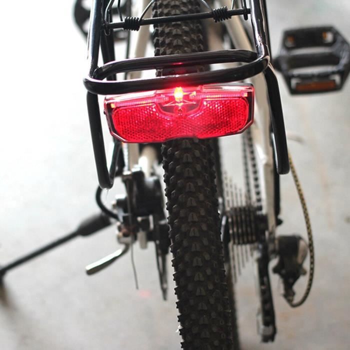 Reflecteur arriere de velo pour porte bagages feu arriere reflechissant en alliage d aluminium sans batterie Rouge WGHY198 Cdiscount Sport