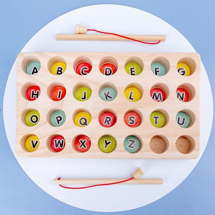 Jeu de pêche en bois - Jouets Montessori - 2-en-1 - Abeilles colorées - Éducation précoce - Mixte - Jeux - Jouets