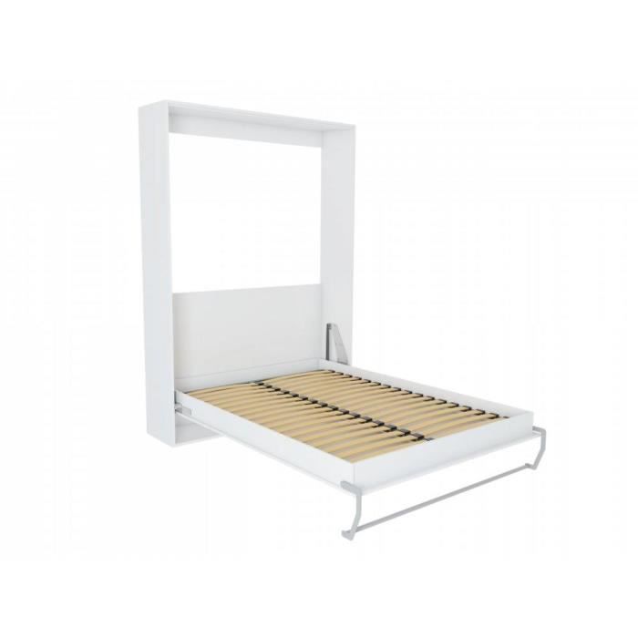 INSIDE75 - Composition armoire lit escamotable smart-v2 gris mat couchage  160 x 200 cm armoire 2 portes + angle 20100887476