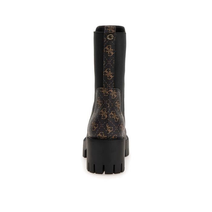 Bottines Femme Guess à Plateforme – Vert, Boucle Décorative, Design En Relief, Doublure Intérieure