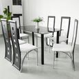 Royalbell®Lot de 6 Chaises de Salle à Manger EIFFEL en similicuir Chaise pour salon,cuisine(blanc et noir)-3