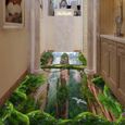 Autocollants de sol auto-adhésifs 3D Fonds d'écran de forêt tridimensionnelle Salon Salle de bain PVC imperméable antidérapant, 350-3