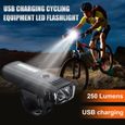Eclairage vélo, USB Rechargeable Lumière Vélo Étanche, 4 Modes D'éclairage Avant, Compatibles avec Tous Les Vélos-3
