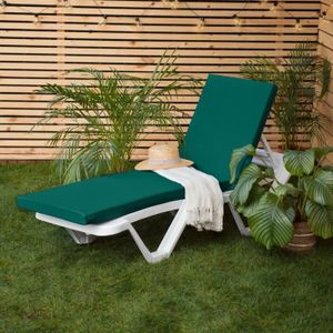 Coussin De Transat Adiya - 180x60 Cm, Vert Jade, Polyester, Enroulable - Confort Et Style Pour Votre Jardin
