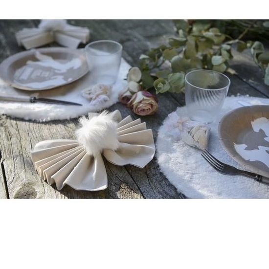 Set De Table Fourrure Blanche X4 Ref 5123 Achat Vente Set De