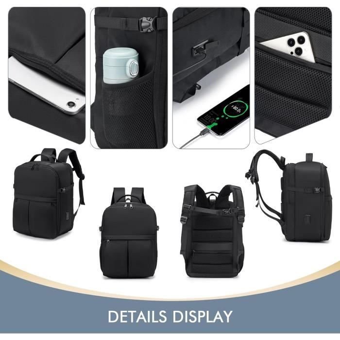 Bagage Cabine 40X30X20 Wizzair Volotea Sac De Cabine Sac Dos Voyage Avec Port Usb Sacoche Ordinateur Portable 15 6 Pouces n1432