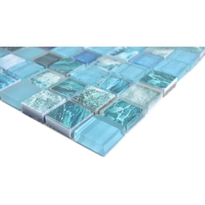 Mosaique carrelage bleu petrole fonce 4 cm par plaque Achat mosaique sol et mur