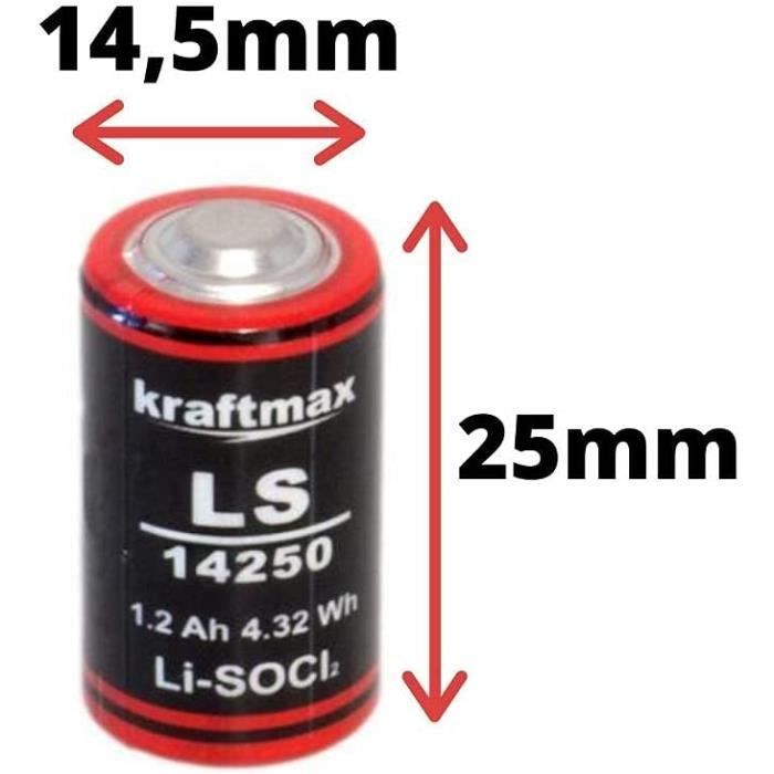 Pile Lithium Saft 3.6V - 1/2AA LS14250 + cosses à souder