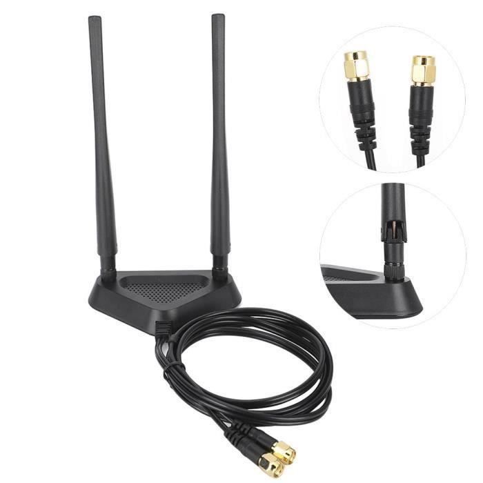 Antenne Omni WiFi Extérieure Double Bande 9dBi - 2.4G 5.8G N Mâle Haute Puissance