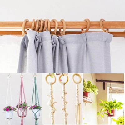 10 ANNEAUX BOIS 56MM POUR BARRE D28 FRENE DECOR BOIS FLOTTE