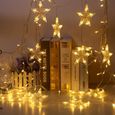 Lumière LED Etoile Noël Décoration Maison Nouvel An Fête Cadeau Excelvan Chaud Blanc V-type Fée Rideau Lumière Intérieur-Extérieur-0