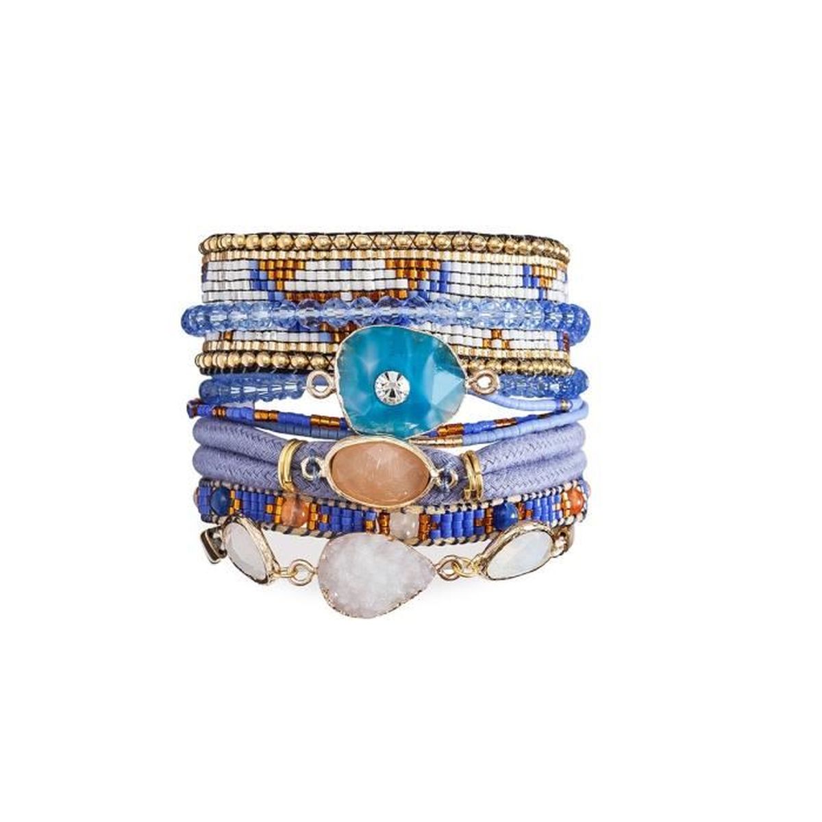 Bracelet brésilien bleu Cobalt 17 cm 17 cm Bleu Achat / Vente bracelet gourmette Bracelet