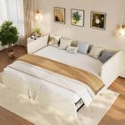 KILISKY Lit gigogne 90/180x200cm,Canapé-lit extensible avec sommiers à lattes,style scandinave,velours,Beige