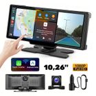 SWAREY Autoradio 10,26'' écran Tactile avec Caméras avant et arrière 1080P Carplay Android auto Google Maps en ligne FM