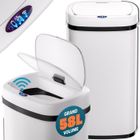 MONZANA® Poubelle automatique acier inoxydable 58 L capteur de mouvement couvercle imperméable câble USB poubelle de cuisine crème