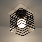 STOEX Plafonnier Industrielle Cage Lustre Suspension en Métal Fer Luminaire pour Cuisine Couloir, Noir