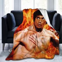 Bruce Lee Couverture en polaire en flanelle Queen Size All Season Super Soft Cosy Blanket pour lit ou canapé 5 50x40 pouces [2664]