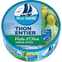 PETIT NAVIRE - Thon Entier Huile Olive Msc 160G - Lot De 4