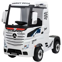 Camion électrique pour enfant Mercedes-Benz Actros 12V avec télécommande parentale - Blanc